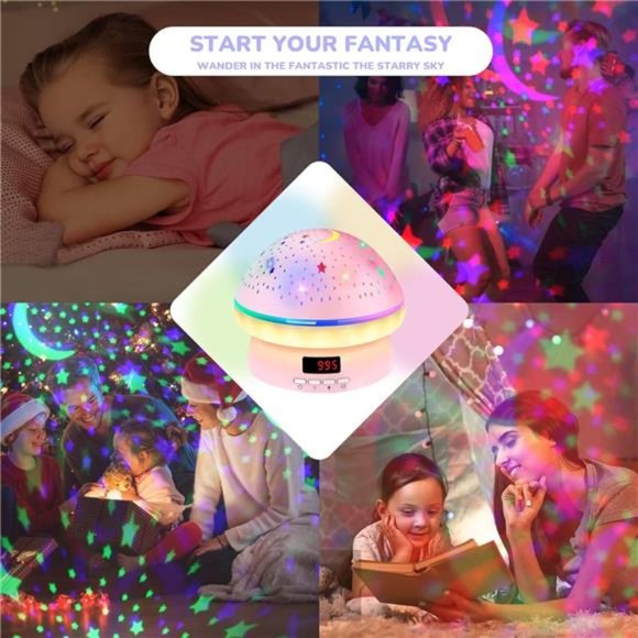 Toys for 3-8 Year Old Girls Boys, Timer Rotation Star Night Light Projector Kids - Picture 5 of 6